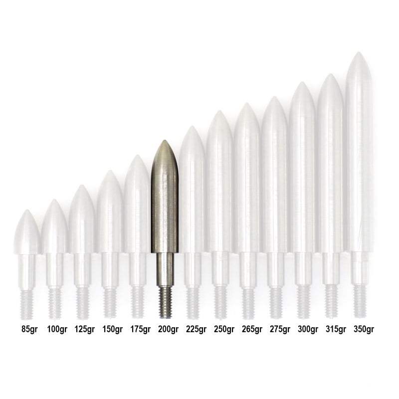 Ethics Archery Screw-in Stainless Steel Standard .310 (5/16) Field Points – 200gr (12 Pack) - Extreme Outfitters