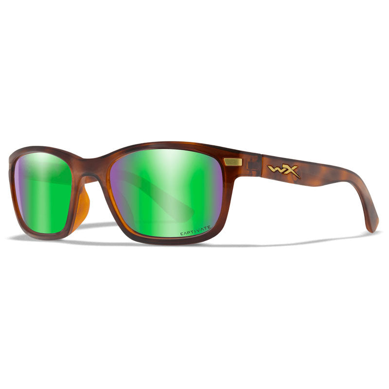 Wiley X Helix Gloss Demi Frame Captivate Polarized Green Mirror Lens Sunglasses - Extreme Outfitters