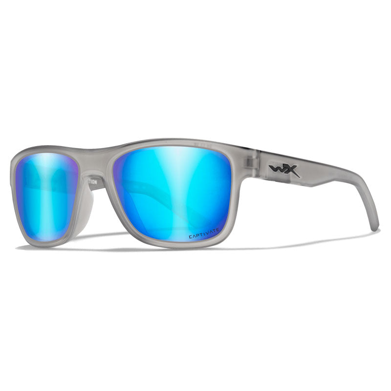 Wiley X Ovation Matte Slate Frame Captivate Polarized Blue Mirror Lens Sunglasses - Extreme Outfitters