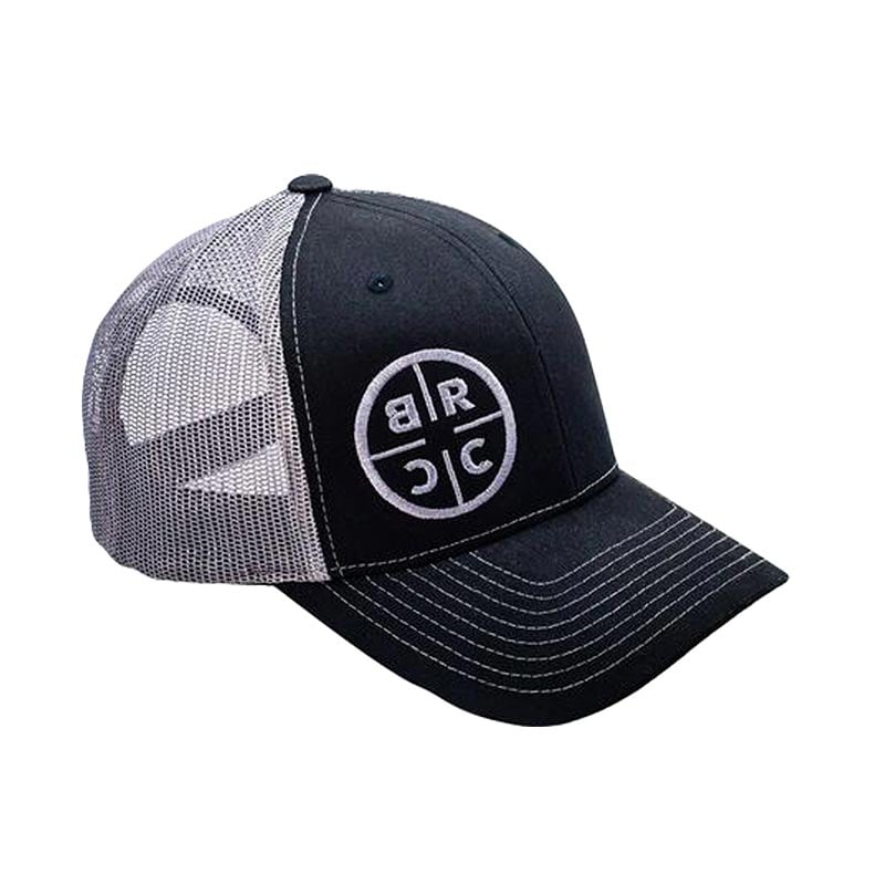 BRCC Circle Logo Trucker Hat - Black w/Grey Mesh - Extreme Outfitters