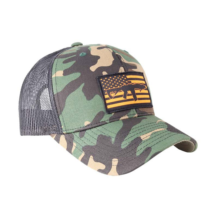 BRCC AR Flag Patch Trucker Hat Multicam/Black Orange Patch - Extreme Outfitters