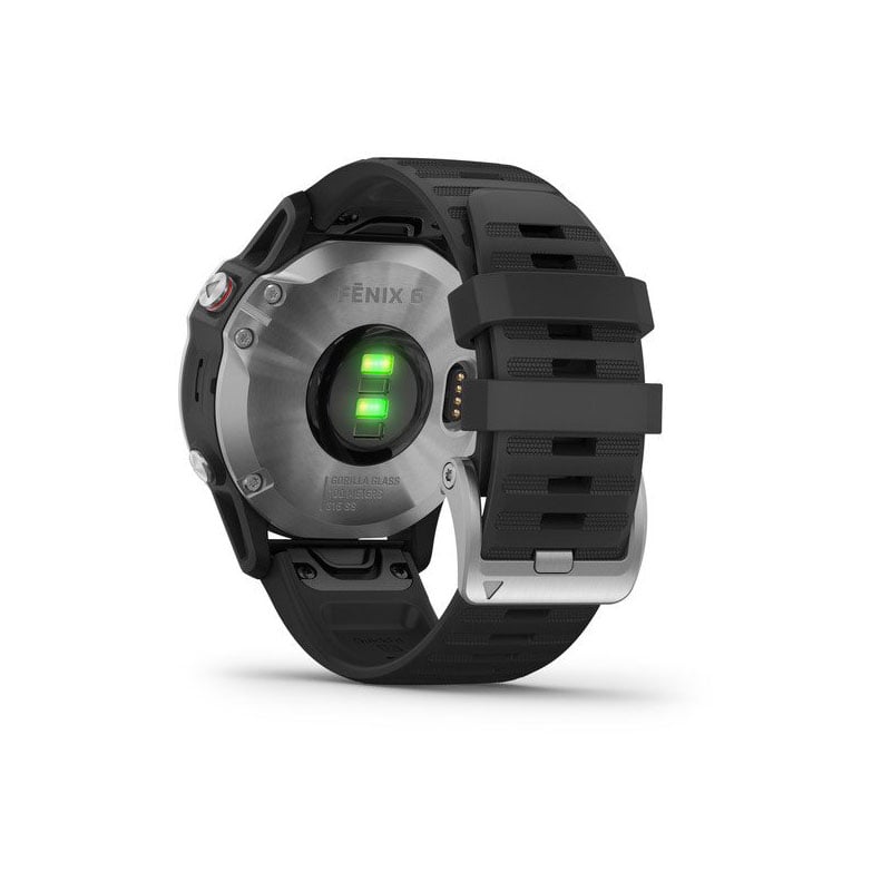 Garmin Fenix 6 Multisport Fitness Watch - Silver with Black Band - Extreme Outfitters