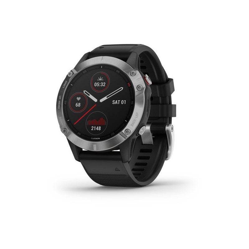 Garmin Fenix 6 Multisport Fitness Watch - Silver with Black Band - Extreme Outfitters