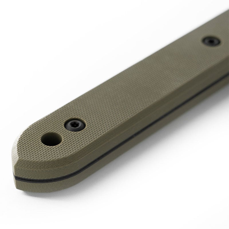 Toor Knives Brawker Axe Green Handle Closeup