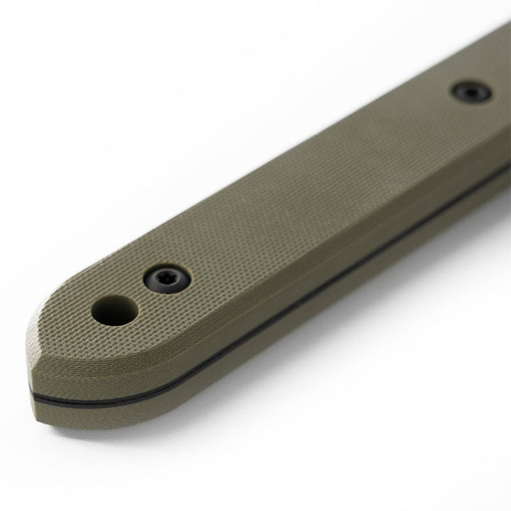 Toor Knives Brawker Axe Green Handle Closeup