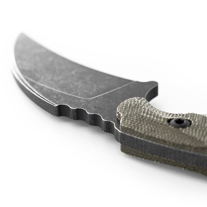 Toor Knives Karsumba Burlap Green back close up