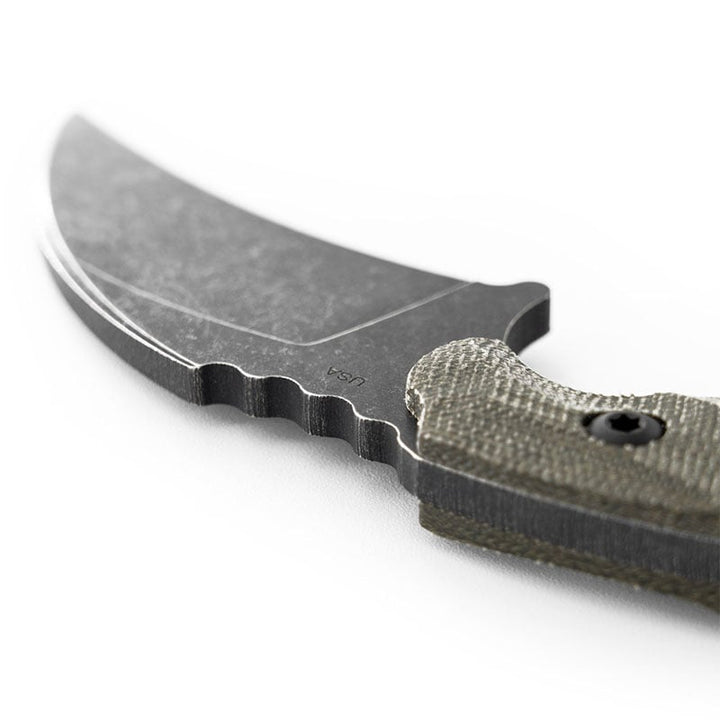 Toor Knives Karsumba Burlap Green back close up