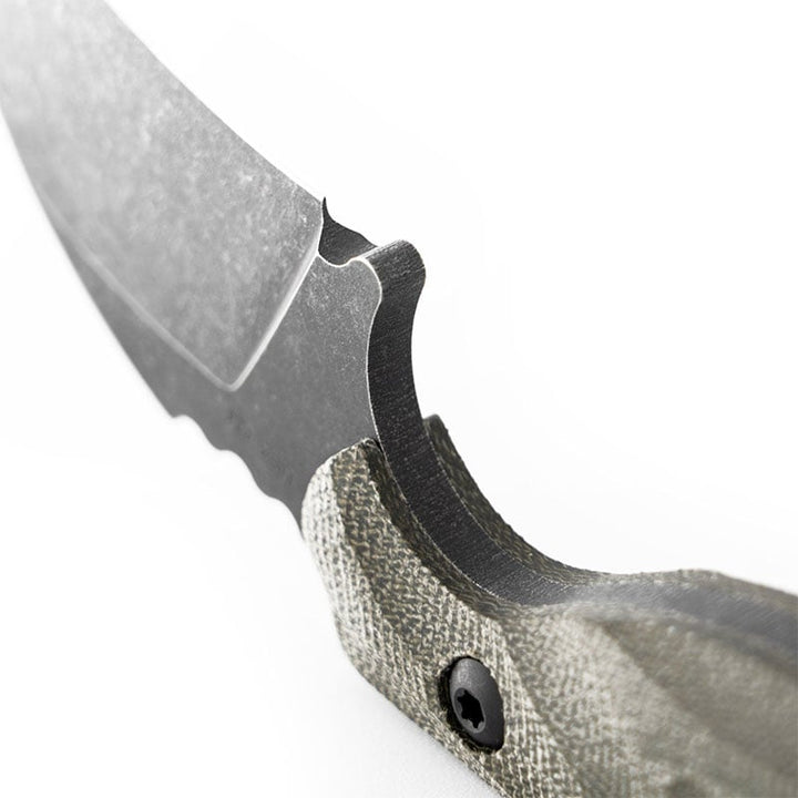 Toor Knives Karsumba Burlap Green blade close up