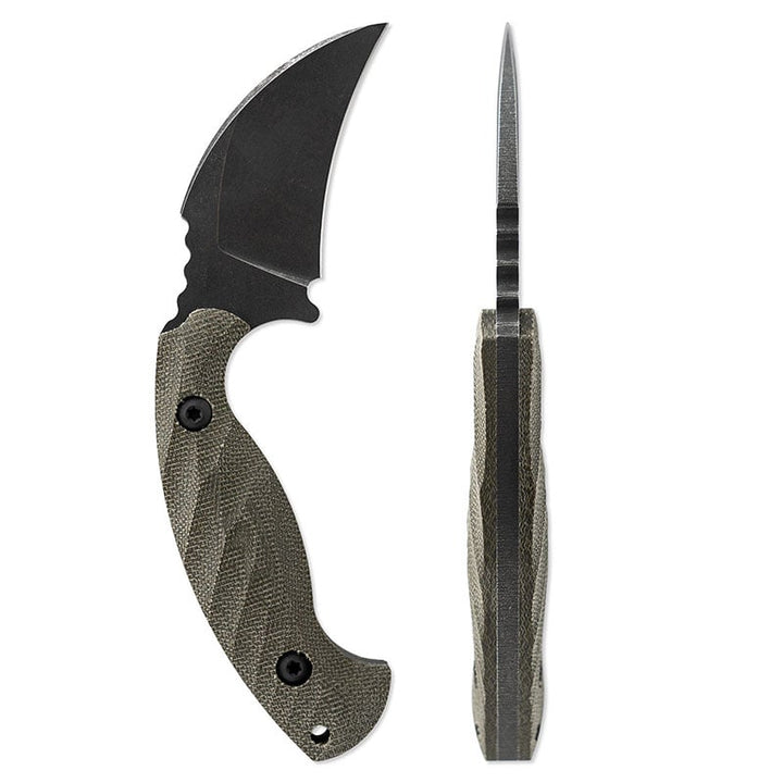 Toor Knives Karsumba Burlap Green Right Profile and back