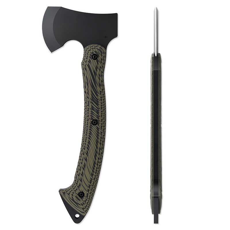 Toor Knives Camp Axe Ranger Green left profile with back