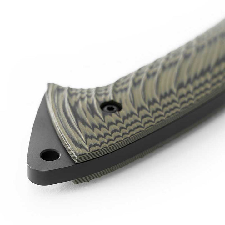 Toor Knives Camp Axe Ranger Green Close Up of handle