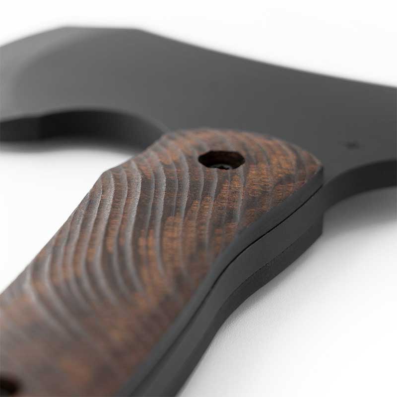 Toor Knives Walnut Handle Close up Left