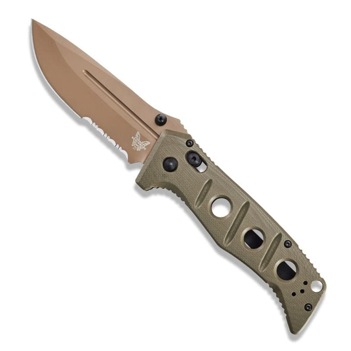 Benchmade 275SFE-2 Flat Earth Sibert Adamas Partial Serrated Open