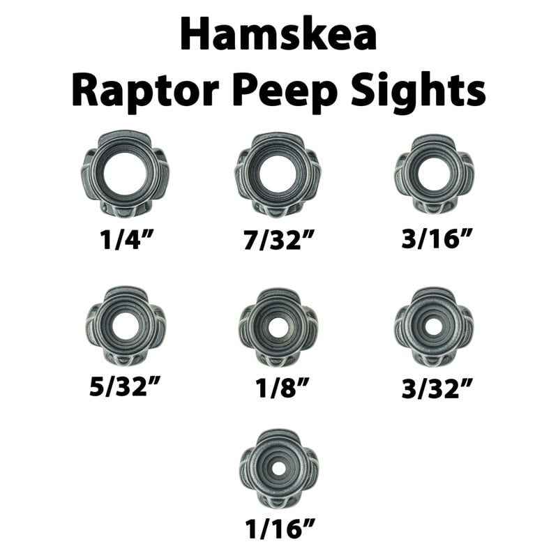 Hamskea Raptor Peep Sizes
