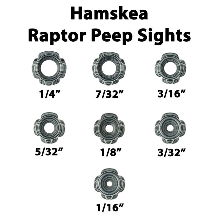 Hamskea Raptor Peep Sizes