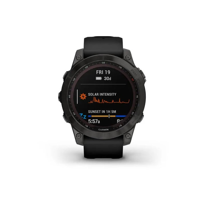 Garmin fenix 7 Sapphire Solar Edition 47mm - Carbon Gray DLC Titanium with Black Band - Extreme Outfitters