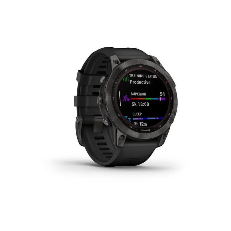 Garmin fenix 7 Sapphire Solar Edition 47mm - Carbon Gray DLC Titanium with Black Band - Extreme Outfitters