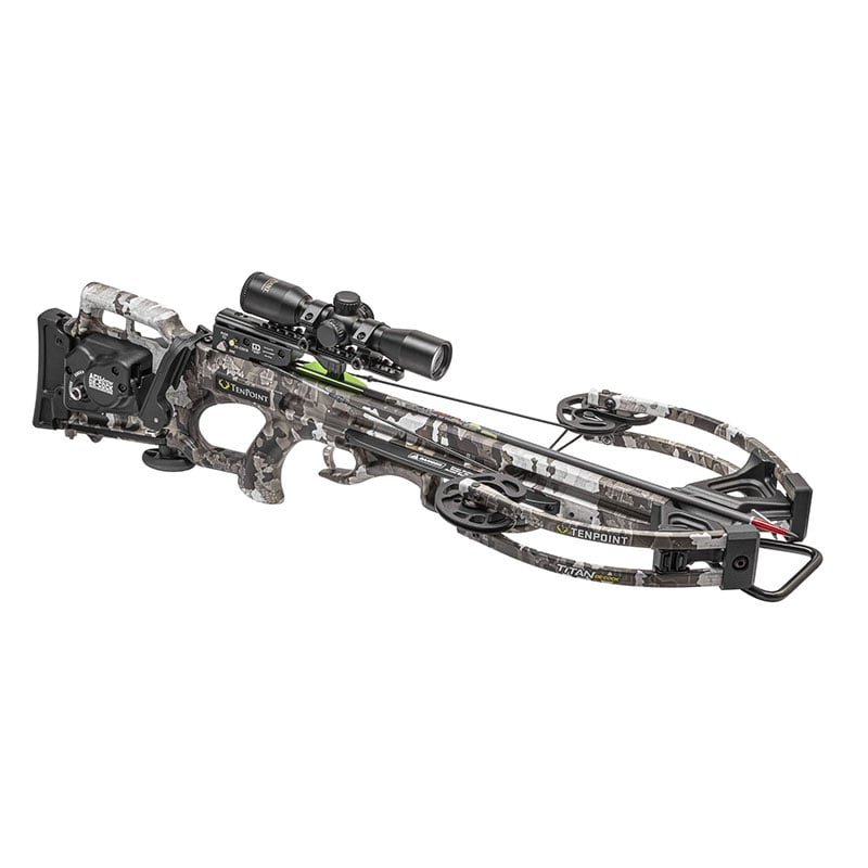 Tenpoint Titan Crossbow Camo Angled Right Cocked