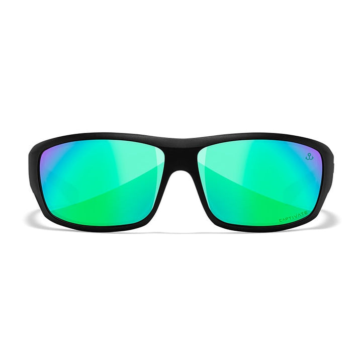 Wiley X Omega Jacob Wheeler Edition Captivate Polarized Green Mirror Lenses Front