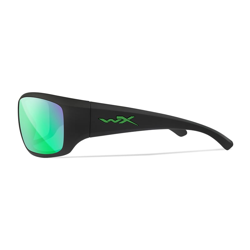 Wiley X Omega Jacob Wheeler Edition Captivate Polarized Green Mirror Lenses Side View
