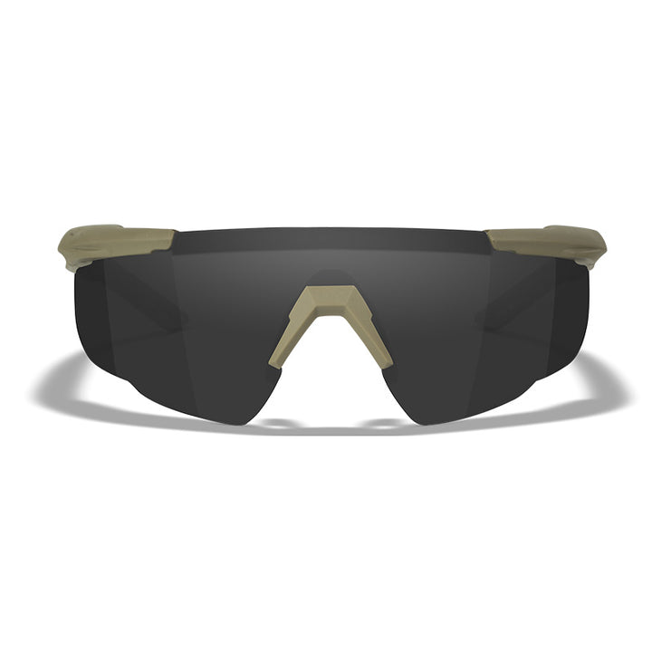Wiley X Saber Advanced Tan with Smoke Lens Front View