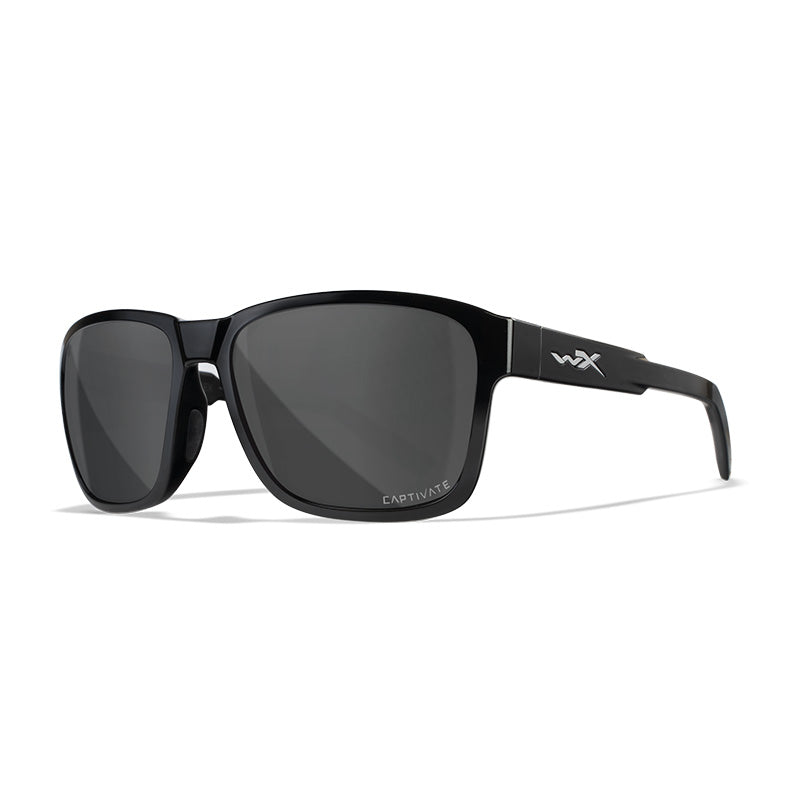 Wiley X Trek Matte Black with Polarized Grey Lenses Angled
