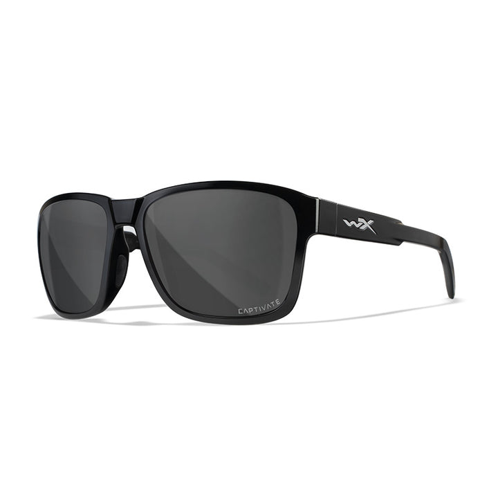 Wiley X Trek Matte Black with Polarized Grey Lenses Angled