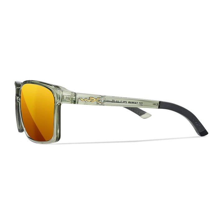 Wiley X Alfa Gloss Crystal Light Olive Captivate Polarized Bronze Mirror Lenses