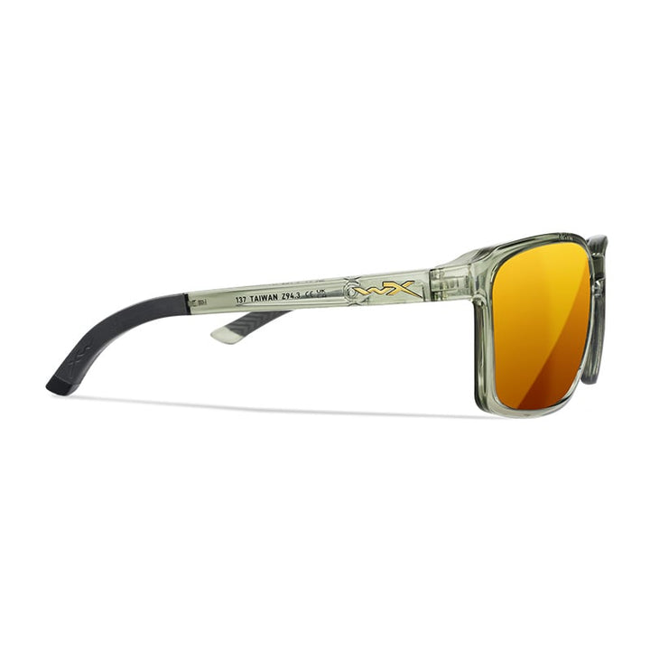 Wiley X Alfa Gloss Crystal Light Olive Captivate Polarized Bronze Mirror Lenses