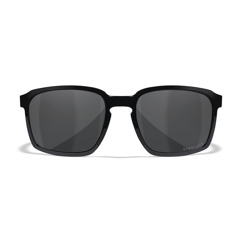 Wiley X Alfa Sunglasses - Matte Black - Captivate Polarized Grey