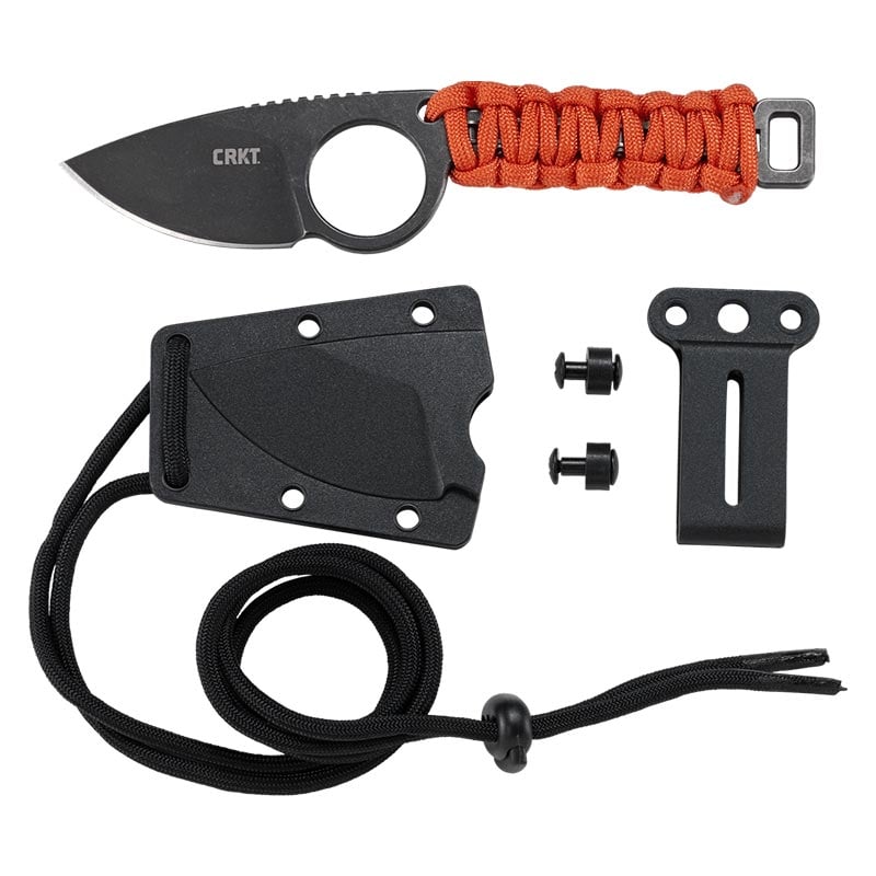 CRKT Tailbone black stonewash fixed blade with sheath