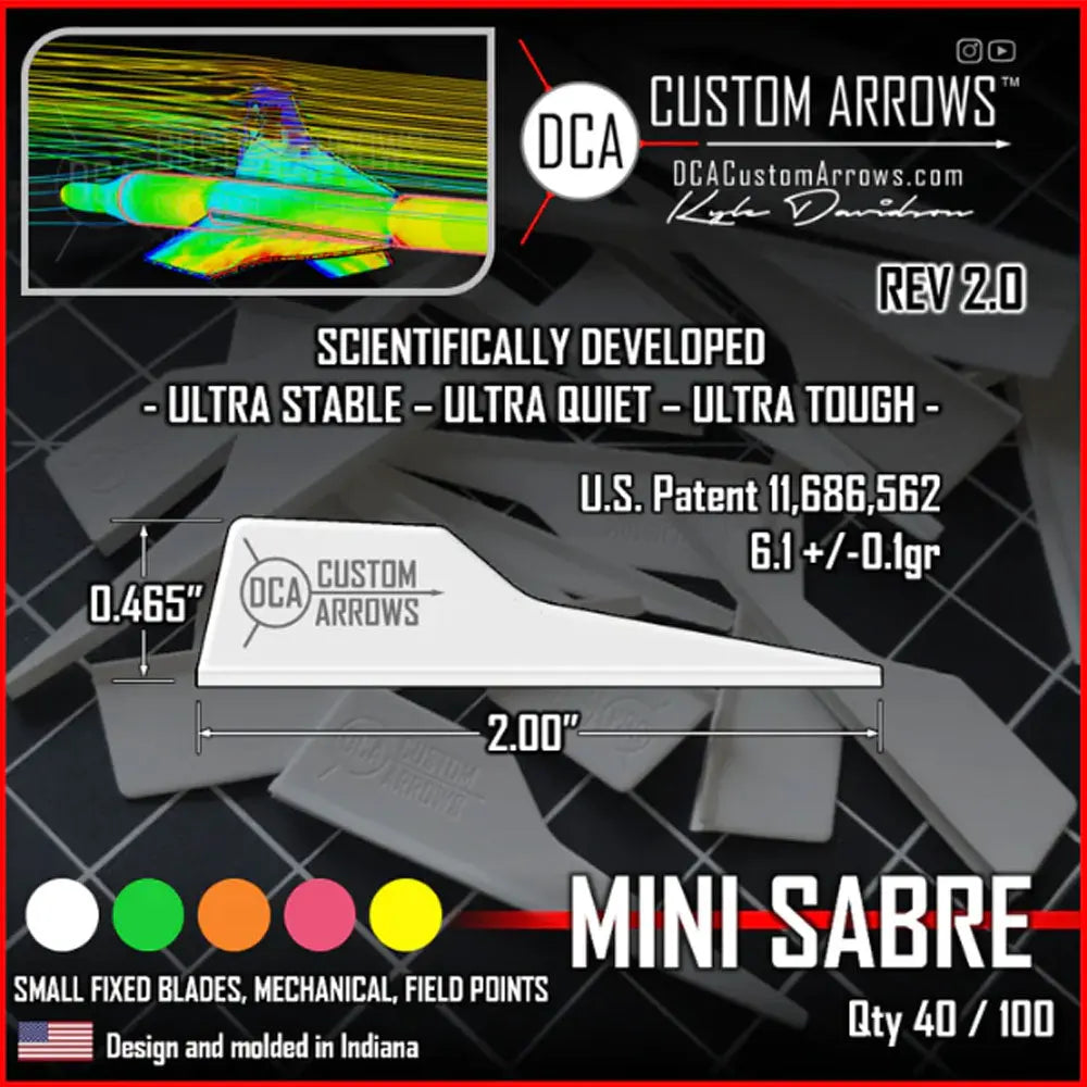 DCA Mini Sabre Vanes 40pk DCA Custom Arrows