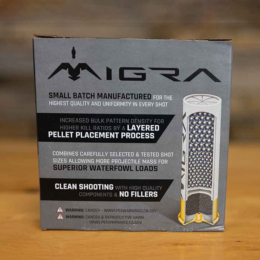 Migra Steel Shot 12ga 3in 1/3 Stack Load Waterfowl Shotgun Shells