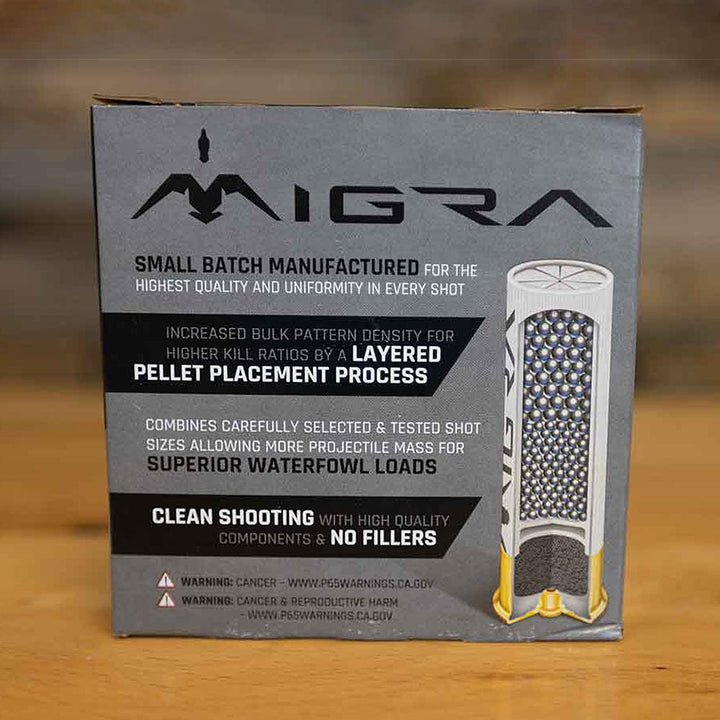 Migra Steel Shot 12ga 3in 1/3 Stack Load Waterfowl Shotgun Shells