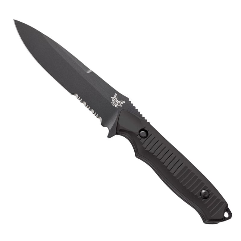 Benchmade 140SBK Nimravus Black Drop Point, Serrated Edge, Black Nylon Sheath Benchmade