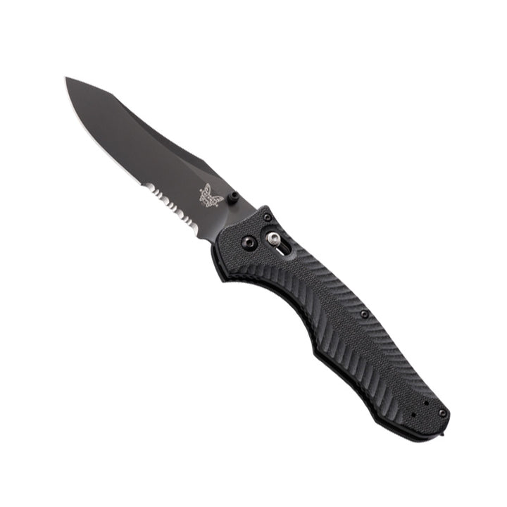 Benchmade 810SBK Osborne Contego, Black Plain Edge, Partial Serrated Edge - Extreme Outfitters