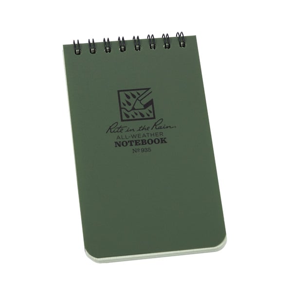 Rite In The Rain 3" X 5" Top Spiral Notebook Olive Drab