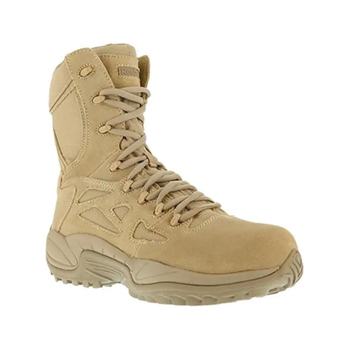 Reebok Rapid Response 8" Stealth Side Zip Composite Toe Tan Boot (RB8894) Reebok