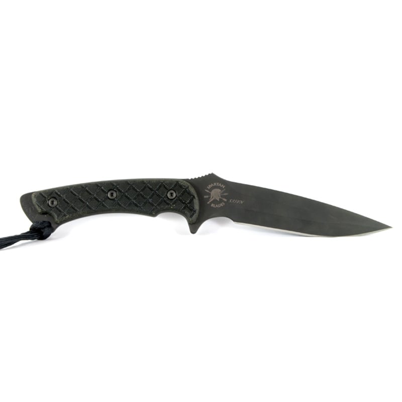Spartan Blades Ares - Fighter/Combat Utility Black Blade - Green Handle - Black Nylon Sheath - Extreme Outfitters