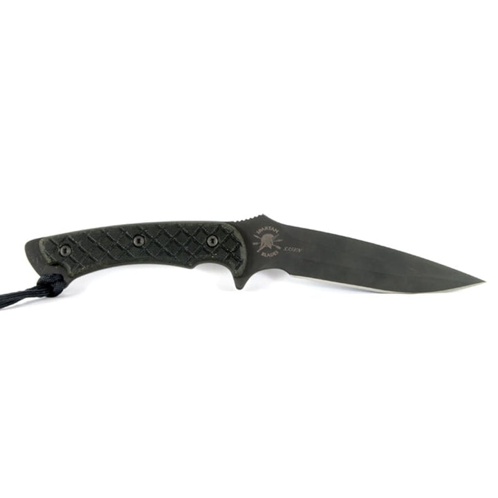 Spartan Blades Ares - Fighter/Combat Utility Black Blade - Green Handle - Black Nylon Sheath - Extreme Outfitters