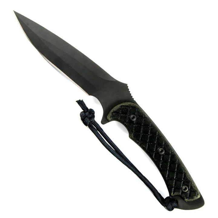 Spartan Blades Ares - Fighter/Combat Utility Black Blade - Green Handle - Black Nylon Sheath - Extreme Outfitters