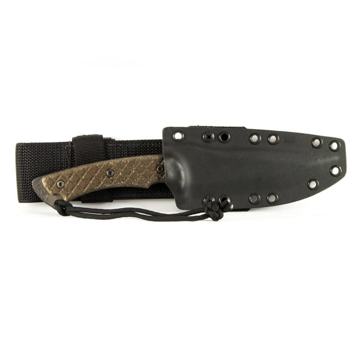 Spartan Blades Nyx - Combat/Utility/Surivival - Black Blade - Green Handle - Black Kydex Sheath - Extreme Outfitters