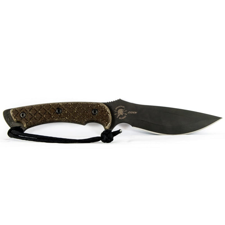 Spartan Blades Nyx - Combat/Utility/Surivival - Black Blade - Green Handle - Black Kydex Sheath - Extreme Outfitters