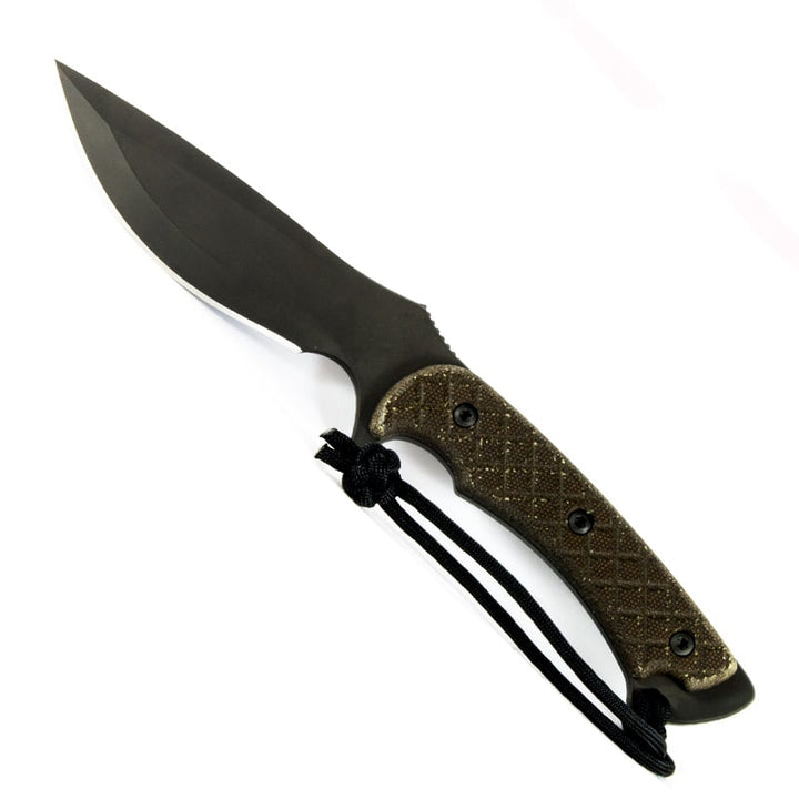 Spartan Blades Nyx - Combat/Utility/Surivival - Black Blade - Green Handle - Black Kydex Sheath - Extreme Outfitters
