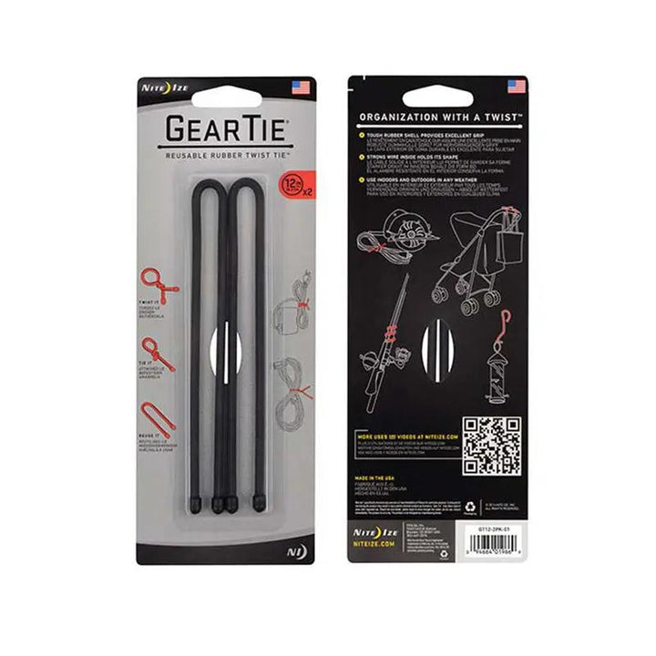 Gear Tie 12" 2 Pack Black Nite-Ize
