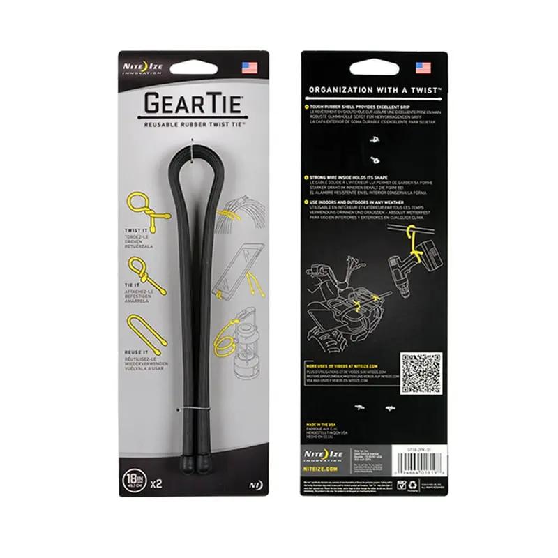 Gear Tie 18" 2 Pack Black Nite-Ize