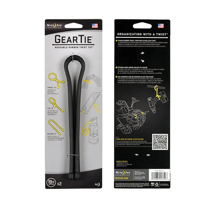 Gear Tie 18" 2 Pack Black Nite-Ize