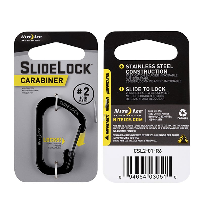 SlideLock Carabiner #2 - Black - Extreme Outfitters