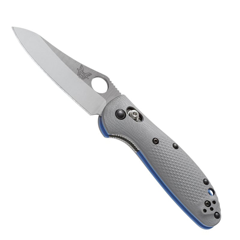 Benchmade 555-1 Mini Griptillian Satin Finish Sheepsfoot Blade Plain Edge, Gray G10 Handle - Extreme Outfitters