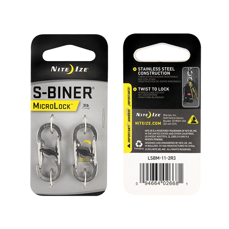 S-Biner MicroLock 2 Pack - Stainless - Extreme Outfitters